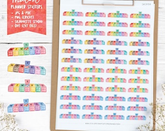 Pill Box Printable Planner Stickers, Pill Stickers, Medication Stickers, Watercolor Stickers, Erin Condren Planner Stickers, Cut File