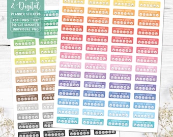Naklejki do planowania śledzenia nastroju: do druku i cyfrowe (PDF, Cricut, Silhouette Studio, wstępnie przycięte PNG dla Goodnotes)