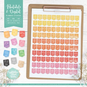 Weather Printable Planner Stickers, Weather Icons Stickers, Weather Digital Stickers, Sunny Rainy Cloudy Storm Rainbow Stickers