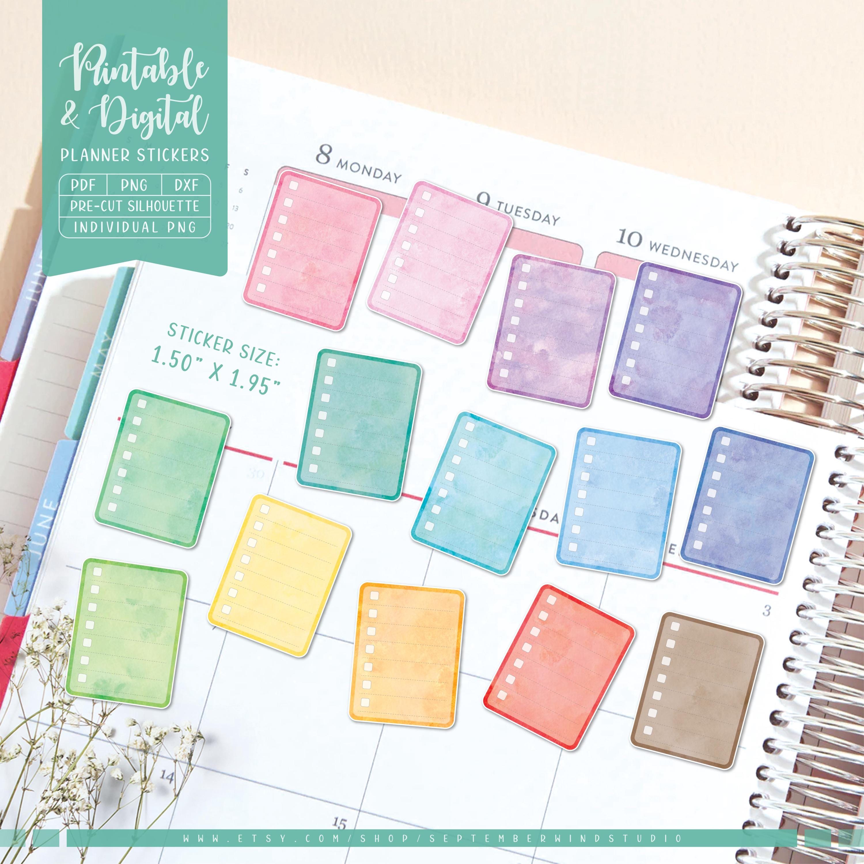 Blank Checklist Planner Stickers: Printable & Digital (PDF, Cricut ...