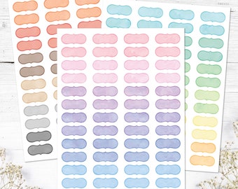Watercolor Frame Labels Planner Stickers: Printable & Digital (PDF, Cricut, Silhouette Studio, Pre-Cropped PNG for Goodnotes)