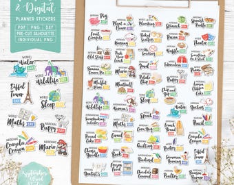 March Wacky Holidays Planner Stickers, Pre-Cropped PNG (Digital Download)