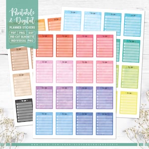 To Do druckbare & digitale Planer Aufkleber, To Do Checklist Aufkleber, druckbare PDF, Cricut PNG, individuelle PNG, Silhouette, Goodnotes