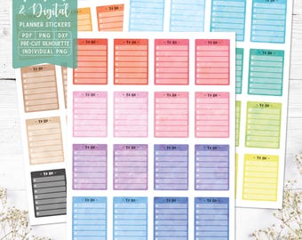 To Do Printable & Digital Planner Stickers, To Do Checklist Stickers, Printable PDF, Cricut PNG, Individual PNG, Silhouette, Goodnotes