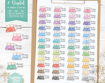 Pegatinas de planificador con hojas de cambios: imprimibles y digitales (PDF, Cricut, Silhouette Studio, PNG precortado para Goodnotes)