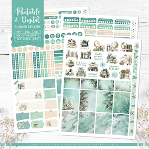 Winter lesen druckbare Aufkleber, vertikale wöchentliche Kit, digitale Aufkleber lesen, Dezember Aufkleber, Weihnachtsaufkleber, Erin Condren Planer