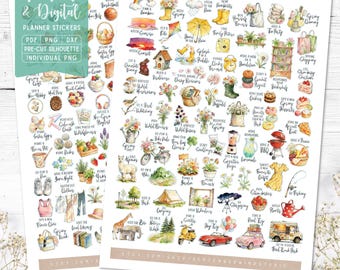 Spring Bucket List Printable & Digital Planner Stickers