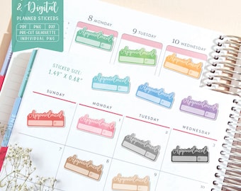 Appointment Planner Stickers: Printable & Digital (PDF, Cricut, Silhouette Studio, Pre-Cropped PNG for Goodnotes)