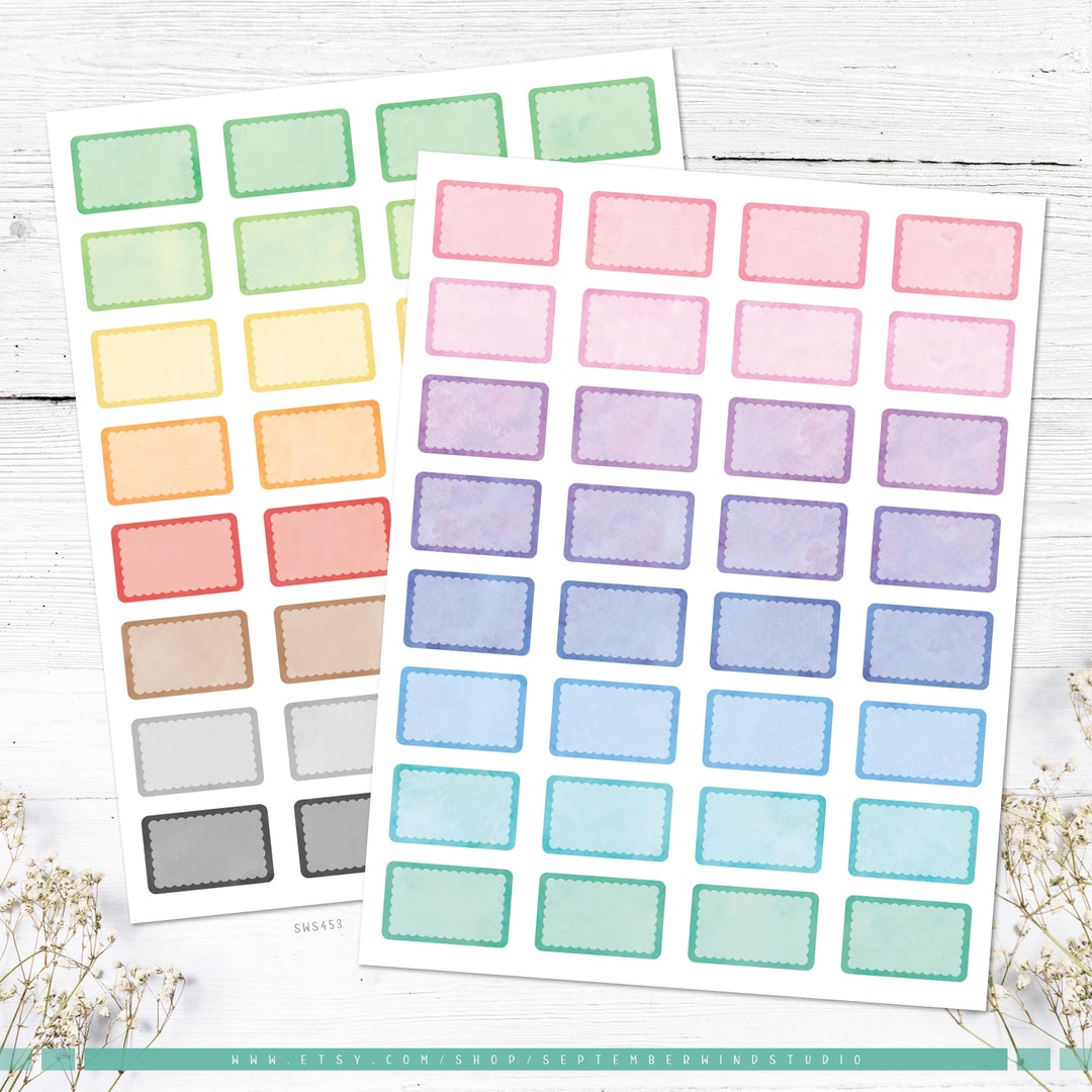 Watercolor Frame Planner Stickers: Printable & Digital (PDF, Cricut ...