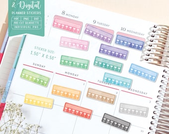 Habit Tracker Planner Stickers: Printable & Digital (PDF, Cricut, Silhouette Studio, Pre-Cropped PNG for Goodnotes)