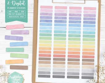 Pegatinas para planificadores: imprimibles y digitales (PDF, Cricut, Silhouette Studio, PNG precortado para Goodnotes)