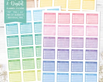 Naklejki do planera zadań dziennych: do druku, Cricut i Goodnotes (pobranie cyfrowe)