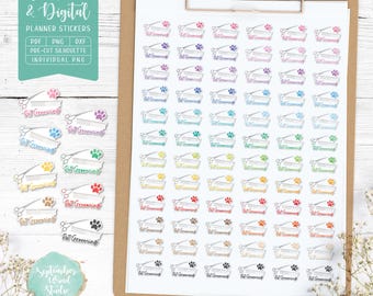 Pet Grooming Planner Stickers: Printable & Digital (PDF, Cricut, Silhouette Studio, Pre-Cropped PNG for Goodnotes)