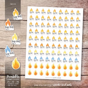 Gas Bill Printable Planner Stickers, Gas Bill Stickers, Watercolor Planner Stickers, Erin Condren Planner Stickers, Cut File