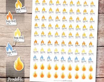 Gas Bill Printable Planner Stickers, Gas Bill Stickers, Watercolor Planner Stickers, Erin Condren Planner Stickers, Cut File