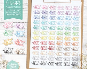 Wash Dishes Planner Stickers: Printable & Digital (PDF, Cricut, Silhouette Studio, Pre-Cropped PNG for Goodnotes)