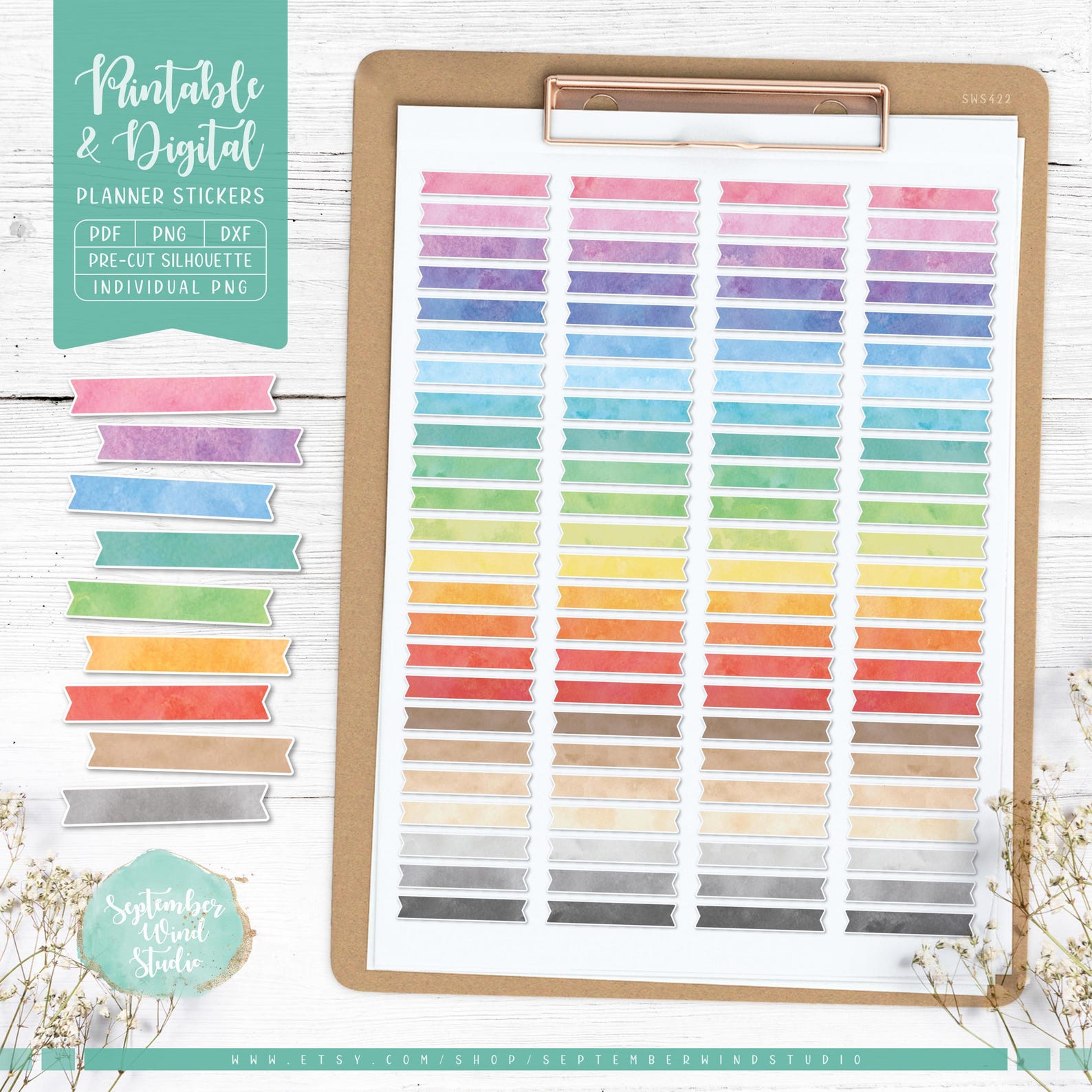 Tan Color Header Printable Blank Header Planner Stickers: Printable & Digital (PDF, Cricut ...