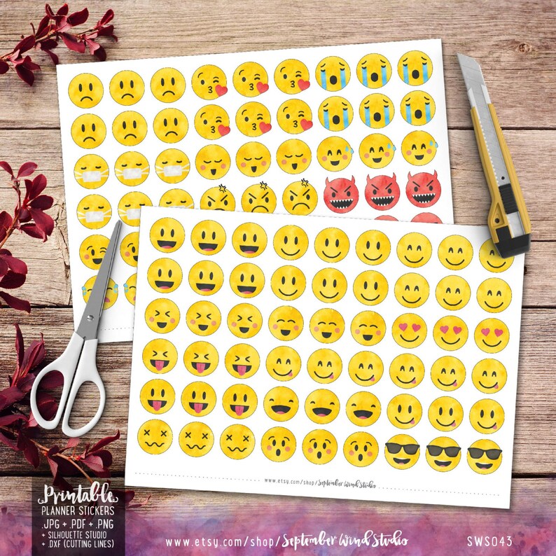 emotion printable planner stickers emotion stickers emoji