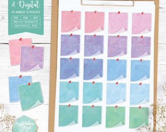Notes Planner Stickers: Printable & Digital (PDF, Cricut, Silhouette Studio, Pre-Cropped PNG for Goodnotes)