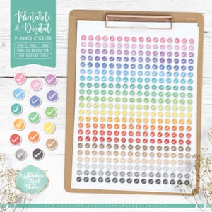 Check Mark Printable & Digital Planner Stickers, Pre-Cropped PNG, Printable PDF, Silhouette Studio, Cricut, Individual PNG
