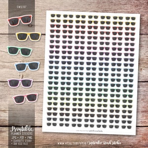 Sunglasses Sticker - Etsy Israel