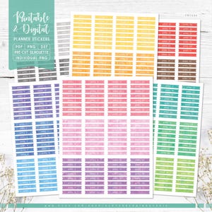Adesivos para planejador digital e imprimíveis com datas de abril, etiquetas com números de data, PDF para impressão, Cricut PNG, PNG individual, adesivos para diário