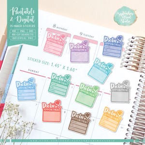 Afdrukbare planner stickers dokter, planner stickers dokter, afspraak stickers, digitale stickers, Erin Condren planner