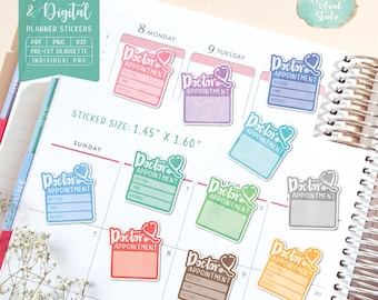 Doctor Appointment Printable Planner Stickers, Doctor Planner Stickers, Appointment Stickers, Digital Stickers, Erin Condren Planner