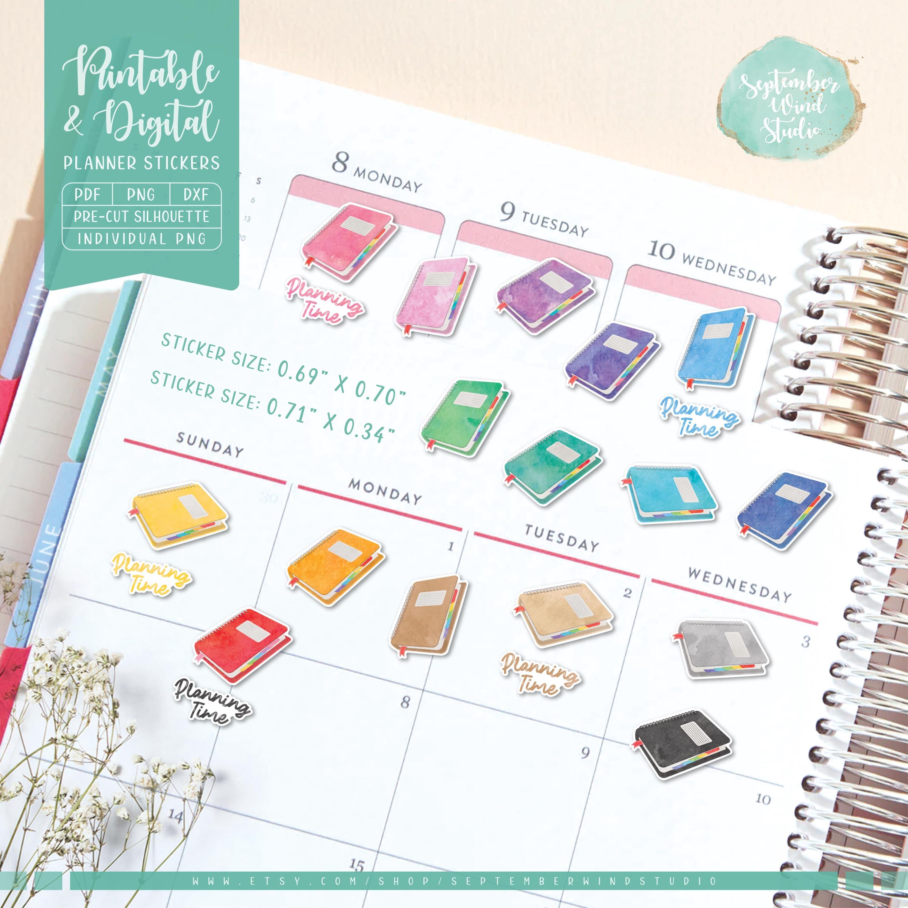 Planning Time Planner Stickers: Printable & Digital (PDF, Cricut