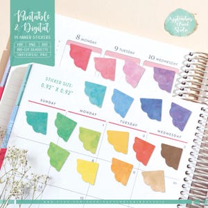 Afdrukbare en digitale plannerstickers functionele hoeken, hoeklabels, afdrukbare pdf, Cricut png, individuele png, goodnotes, Erin Condren