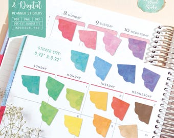 Corner Planner Stickers, Functional Labels, Cricut PNG (Digital Download)