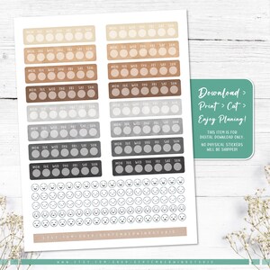 Weekly Mood Tracker Stickers: Printable & Digital (PDF, Cricut, Silhouette Studio, Pre-Cropped PNG for Goodnotes) image 6