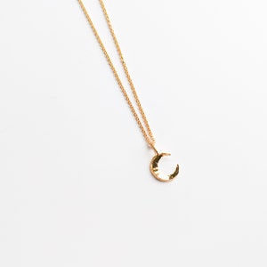 Moon crescent charm necklace-Sterling silver or gold plated moon necklace image 2
