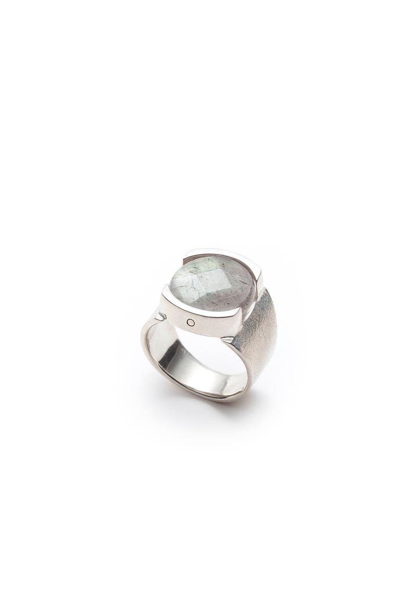 Silver labradorite wide ring-Women silver ring-Large silver ring-Large stone ring-Cuff ring-Statement ring-ADELE big silver ring