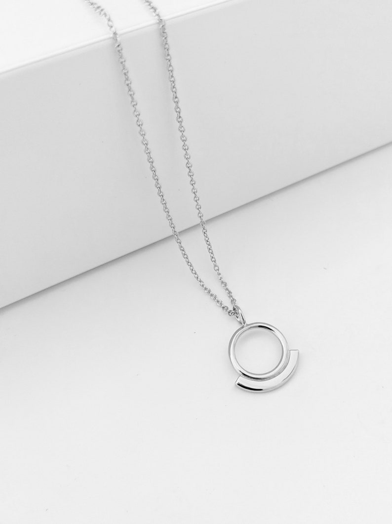 Circle Pendant Necklacesterling Silver or Gold Plated Open Etsy