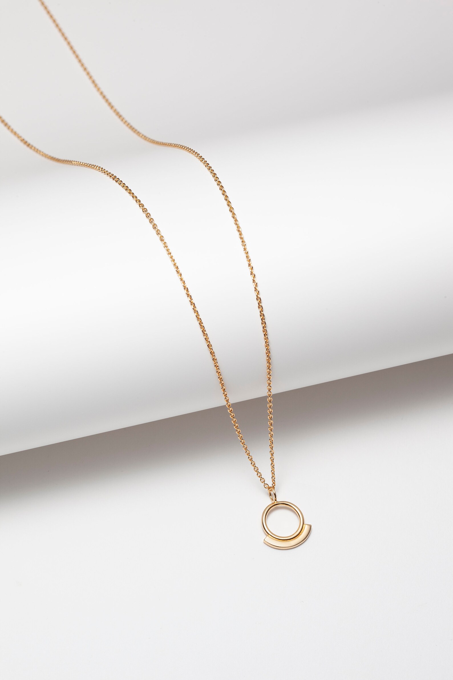 Circle Pendant Necklacesterling Silver or Gold Plated Open Etsy