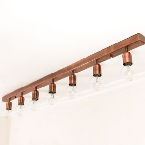 Copper Vanity Light | Flush Mount Brass Ceiling Light Modern | Geometric Wall Sconce | Kitchen 7 Fixture Ceiling Lamp | Vintage Lighting