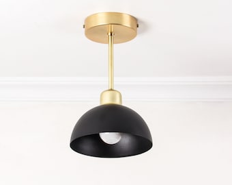 Flush Mount Geometric Ceiling Light | Minimal Entryway Lamp | Dome Ceiling Light Globe | Modern Wall Lamp | Vintage Lighting Hall Kitchen