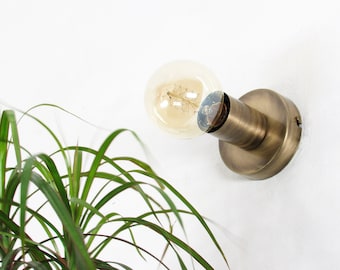 Minimal Flush Mount | Modern Ceiling Light | mid-Century Wall Sconce | Industrial Ceiling Lamp | Hall Light | Gold Lamp Antique Brass