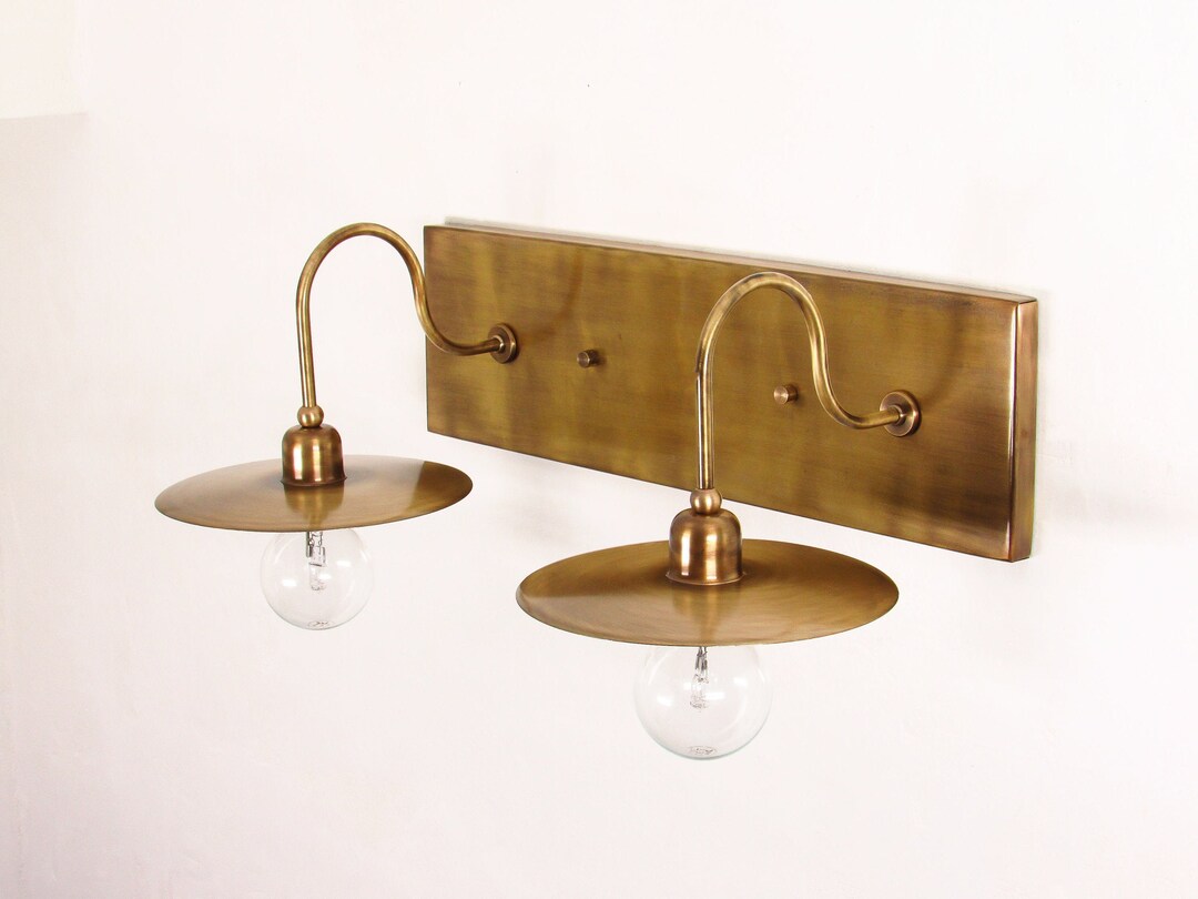 Brass Vanity Sconce Antique Art Deco Living Room Flush Mount Etsy
