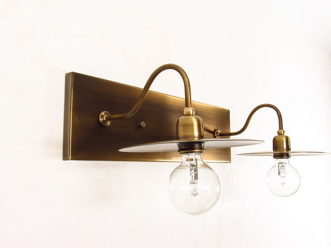 Brass Vanity Sconce Antique Art Deco Living Room Flush Mount Modern