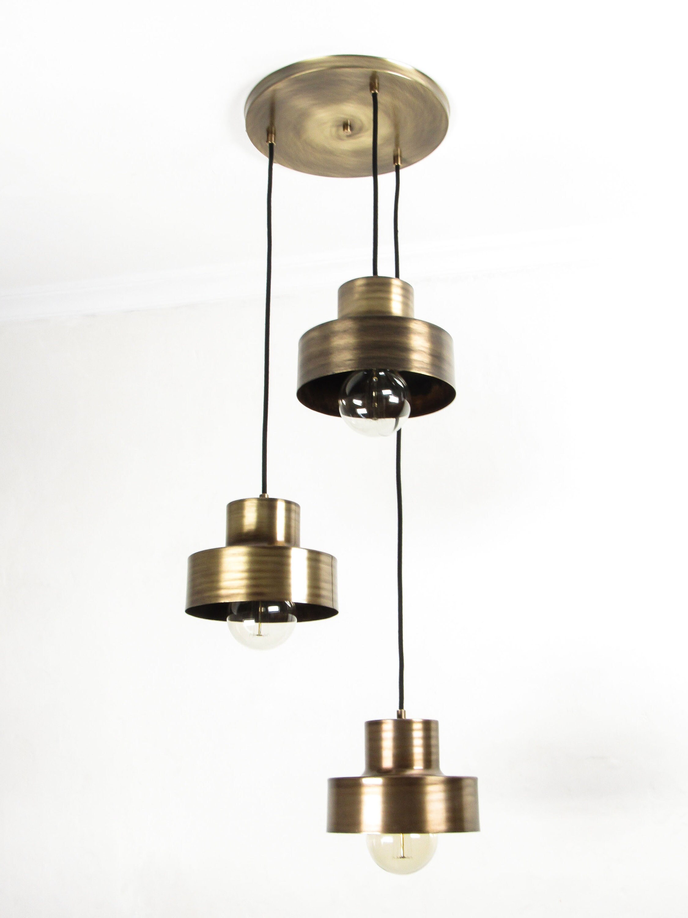 Vintage Pendant Light Antique Kitchen Island Black Brass Etsy