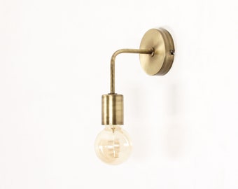 Modern Brass Sconce Antique Bracket Wall Industrial Lamp Minimal Lighting Vintage Wall Light Bare Bulb Flushmount Vanity Gooseneck Black