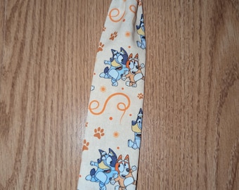 Toddler Children's adjustable Necktie Blue Dog Friends