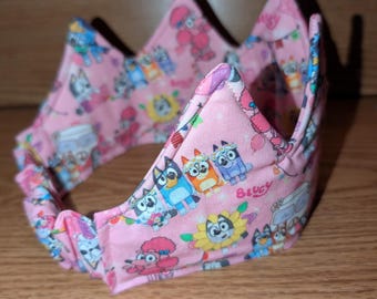 Toddler Birthday Crown, dress up, Creative Play, Fabric, pink Dog Party