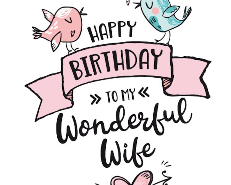 printable birthday card for wife happy birthday to my etsy