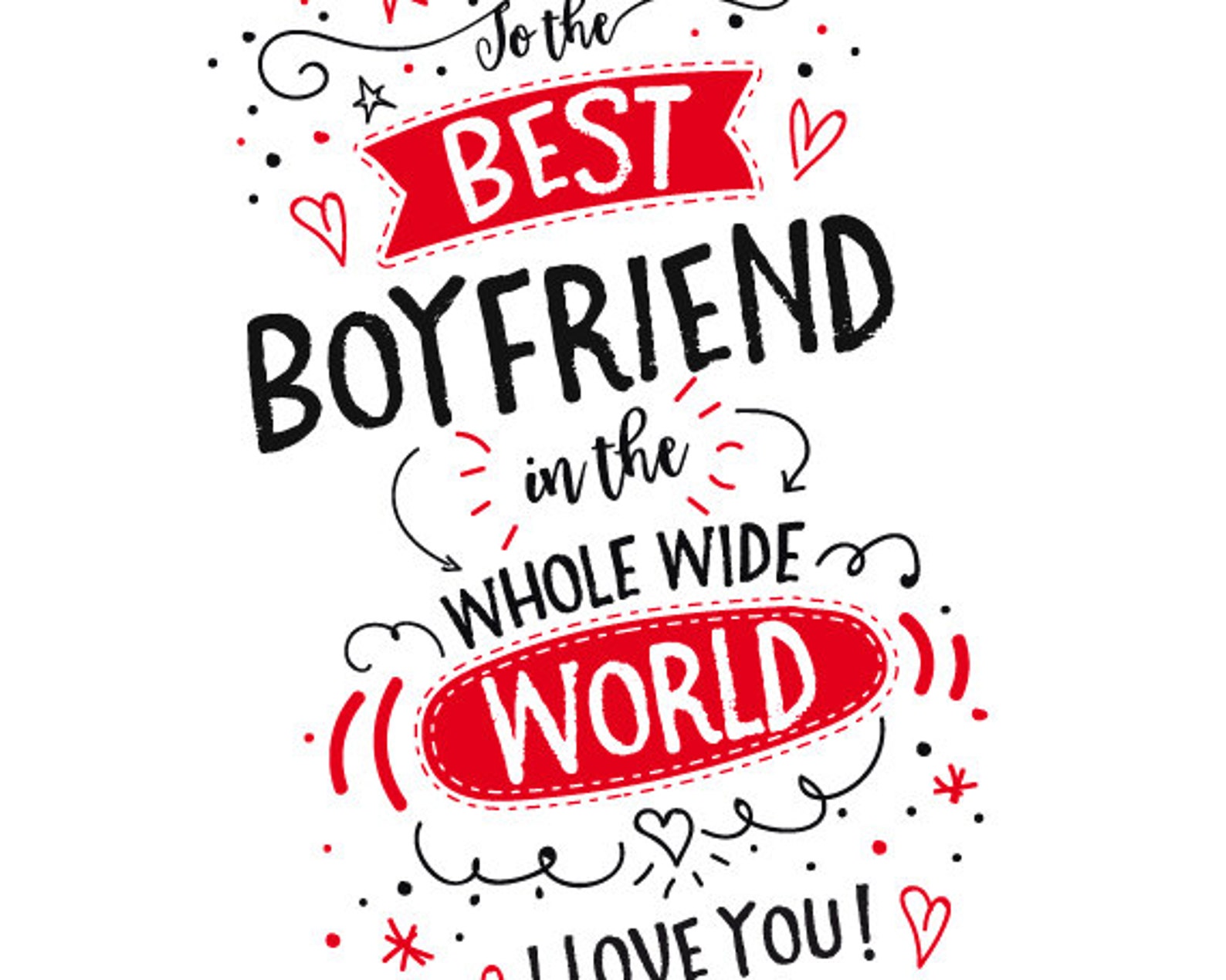 Printable Card for Boyfriend Valentines or Birthday to the - Etsy