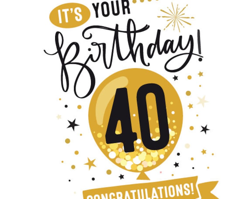 Printable 40Th Birthday Card