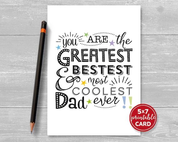 printable fathers day or birthday card for dad most etsy