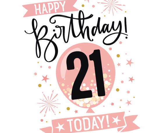 Printable 21st Birthday Card in just Crimson - Joyful Birthday 21 Nowadays! - 21st Card For Her - 5\ picture relating to 21st Birthday Cards Printable named Printable 21st Birthday Card in just Red - Content Birthday 21 Presently! - 21st Card For Her - 5\
